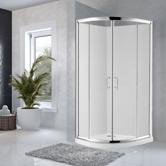 900*900*1900mm 2-Panel Sliding Door Round Shower Box